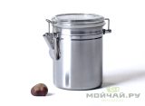 Баночка для чая # 20775, металл, нержавеющая сталь с зажимом (бугельным замком ), 780 мл.