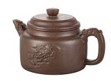 Чайник # 51835, исинская глина, дровяной обжиг, ручная работа, 290 мл.