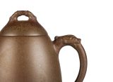 Чайник # 52032, дровяной обжиг/исинская глина, ручная работа, 180 мл.