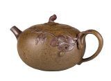 Чайник # 52250, дровяной обжиг/исинская глина, ручная работа, 120 мл.