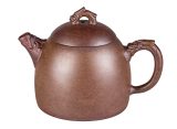 Чайник # 52282, дровяной обжиг/исинская глина, ручная работа, 170 мл.