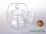 Чайник с железной ручкой # 7159, металл/огнеупорное стекло, 500 мл.