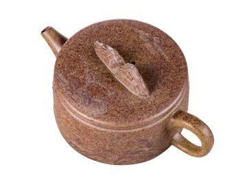 Чайник # 51842, исинская глина, дровяной обжиг, ручная работа, 220 мл.