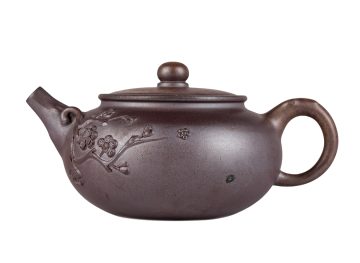 Чайник # 51862, исинская глина, дровяной обжиг, ручная работа, 240 мл.