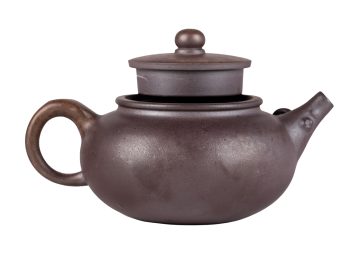 Чайник # 51862, исинская глина, дровяной обжиг, ручная работа, 240 мл.