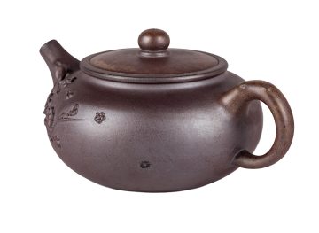 Чайник # 51862, исинская глина, дровяной обжиг, ручная работа, 240 мл.
