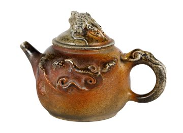 Чайник # 51952, дровяной обжиг, керамика Дэхуа, ручная работа, 230 мл.