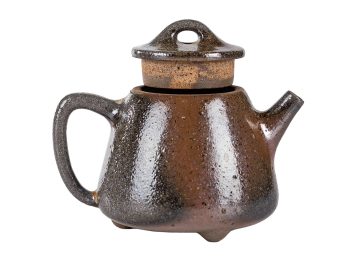 Чайник # 52105, дровяной обжиг/исинская глина, ручная работа, 150 мл.