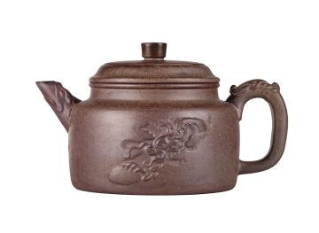 Чайник # 52207, дровяной обжиг/исинская глина, ручная работа, 310 мл.