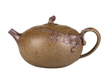 Чайник # 52250, дровяной обжиг/исинская глина, ручная работа, 120 мл.