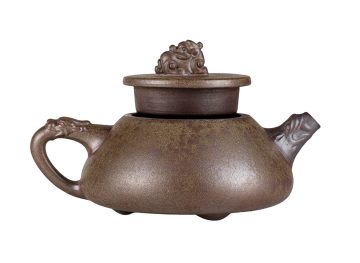 Чайник # 52257, дровяной обжиг/исинская глина, ручная работа, 160 мл.