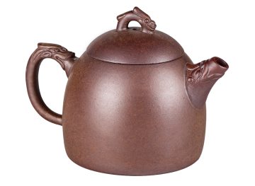 Чайник # 52282, дровяной обжиг/исинская глина, ручная работа, 170 мл.