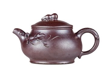 Чайник # 52285, дровяной обжиг/исинская глина, ручная работа, 160 мл.