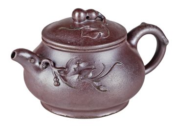 Чайник # 52285, дровяной обжиг/исинская глина, ручная работа, 160 мл.
