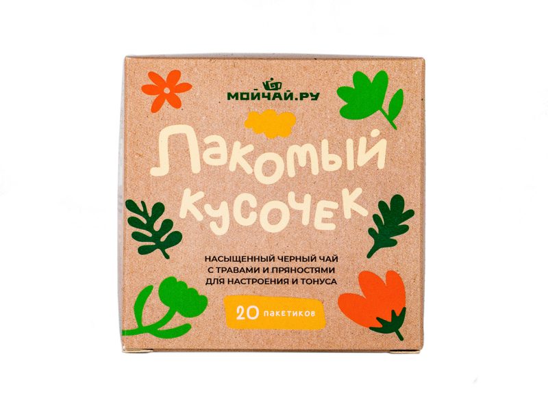 Чай чёрный с травами в пакетиках «Лакомый кусочек» 40 гр