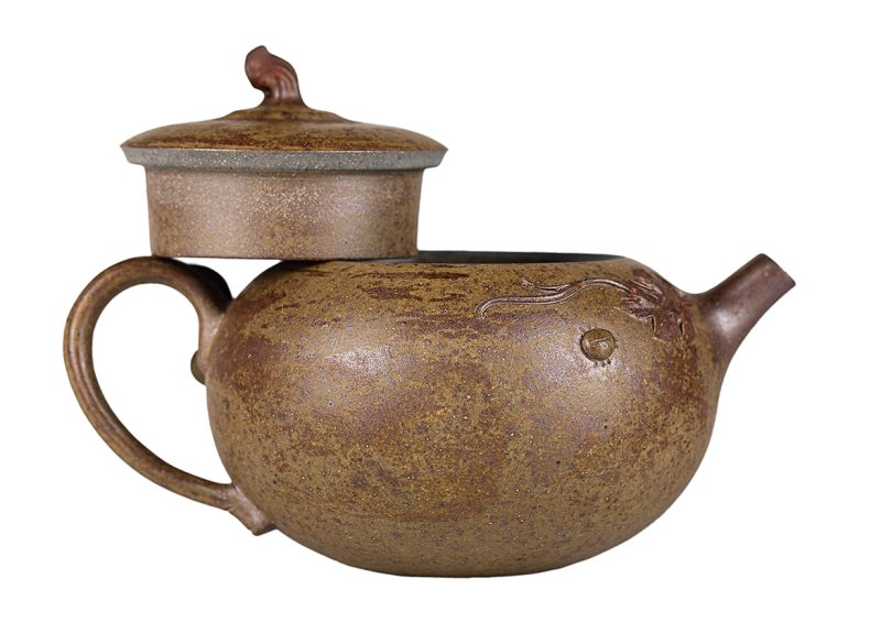 Чайник # 52250, дровяной обжиг/исинская глина, ручная работа, 120 мл.